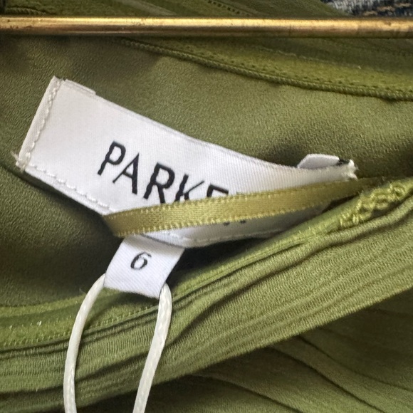 Parker Olive Strapless Asymmetrical Blouse - Picture 4 of 5